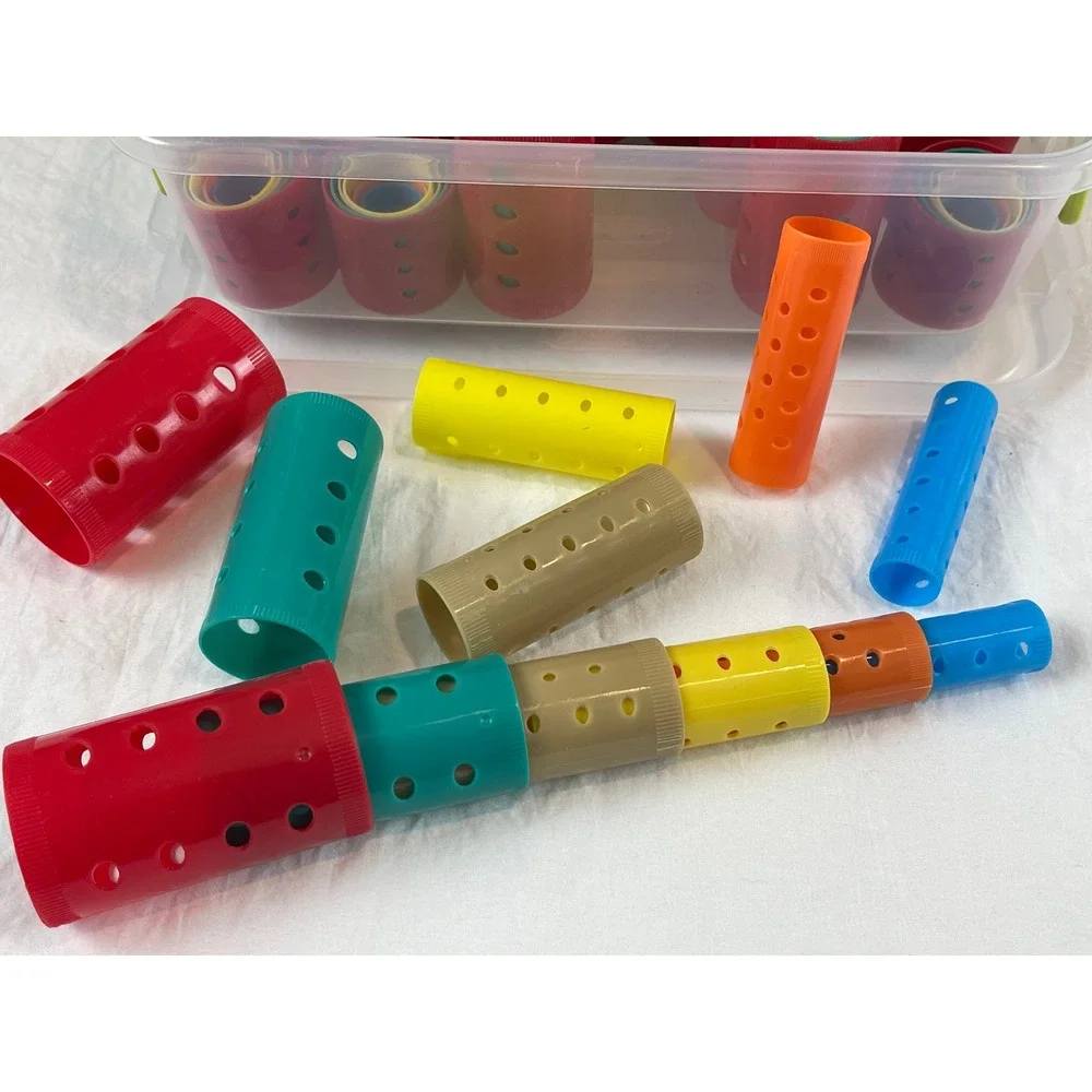 00405 - VTG Nesting Hair Curler Rollers Mod Set 144‎ Pieces with Case Plastic